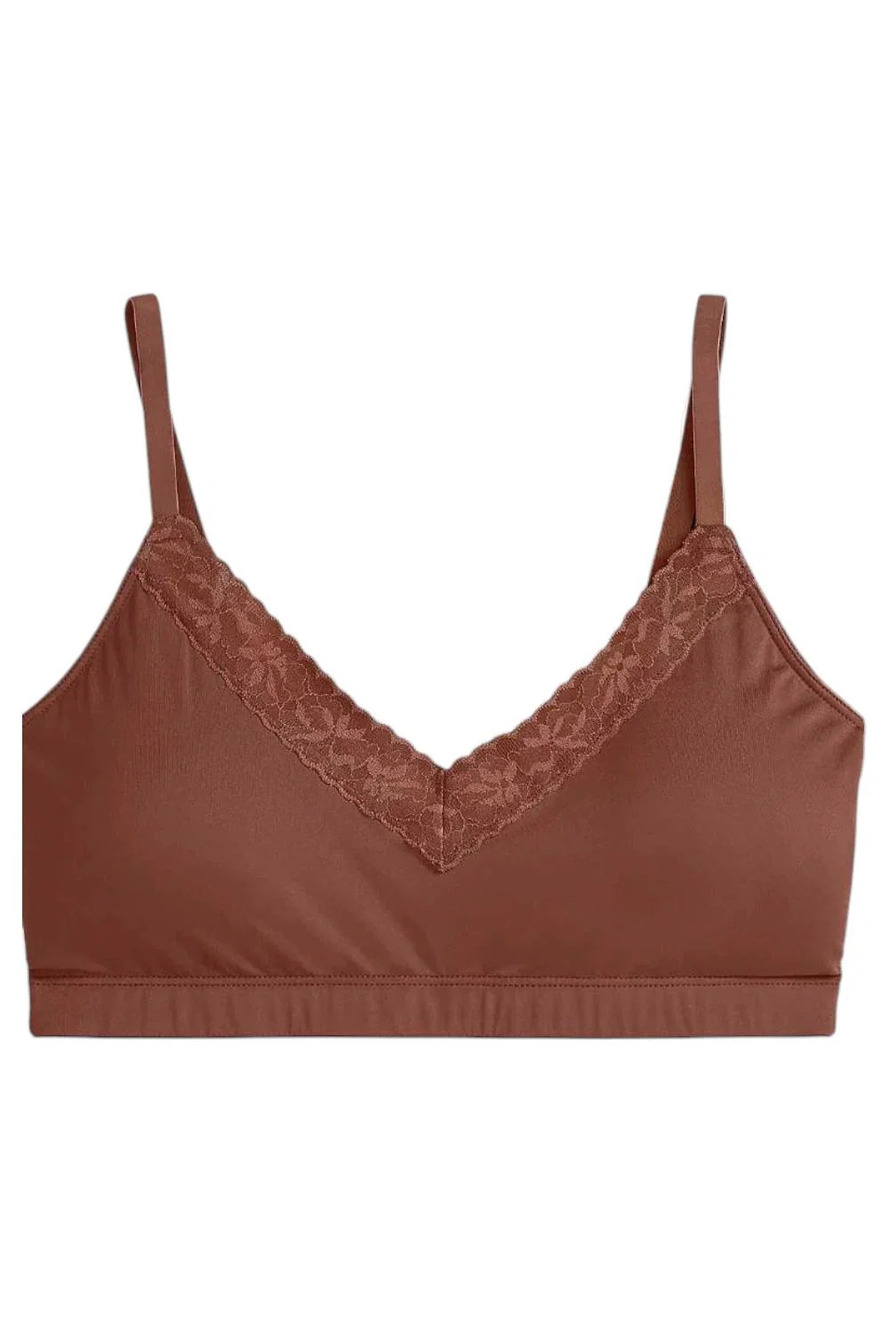 Jockey Women's Wirefree Micro Stretch Lace Bralette Brwn - Regular